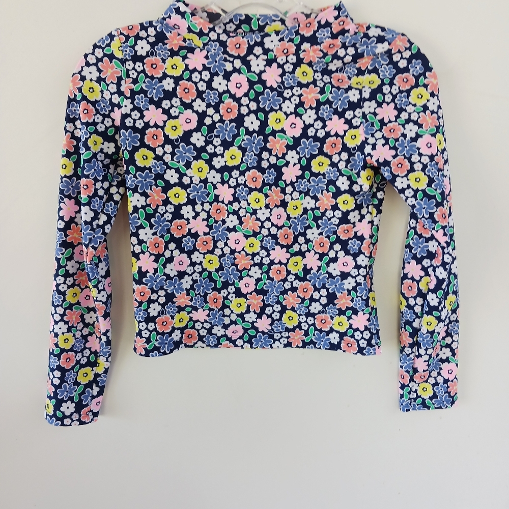 Carters Floral Long Sleeve Swim Top Girls